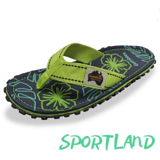 Japonki Gumbies Islander Flip-Flops Lime Hibiscus GU-FFISL148 43