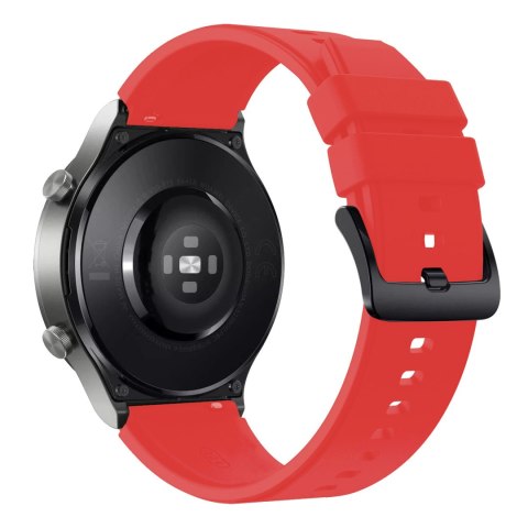 Pasek silikonowy do zegarka Huawei Watch GT 2/3/4/2 Pro/3 Pro/4 Pro/GT 2e 46mm - czerwony Pasek silikonowy do zegarka Huawei Watch GT 2/3/4/2 Pro/3 Pro/4 Pro/GT 2e 46mm - czerwony