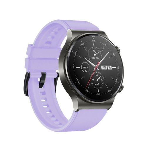 Pasek silikonowy do zegarka Huawei Watch GT 2/3/4/2 Pro/3 Pro/4 Pro/GT 2e 46mm - fioletowy Pasek silikonowy do zegarka Huawei Watch GT 2/3/4/2 Pro/3 Pro/4 Pro/GT 2e 46mm - fioletowy