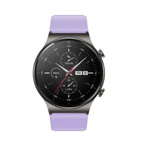 Pasek silikonowy do zegarka Huawei Watch GT 2/3/4/2 Pro/3 Pro/4 Pro/GT 2e 46mm - fioletowy Pasek silikonowy do zegarka Huawei Watch GT 2/3/4/2 Pro/3 Pro/4 Pro/GT 2e 46mm - fioletowy