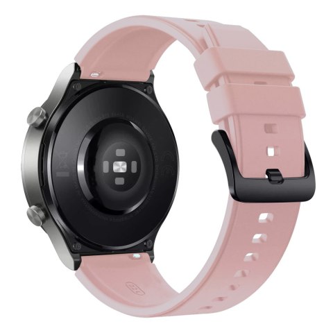 Pasek silikonowy do zegarka Huawei Watch GT 2/3/4/2 Pro/3 Pro/4 Pro/GT 2e 46mm - pudrowy Pasek silikonowy do zegarka Huawei Watch GT 2/3/4/2 Pro/3 Pro/4 Pro/GT 2e 46mm - pudrowy