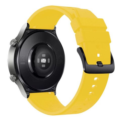 Pasek silikonowy do zegarka Huawei Watch GT 2/3/4/2 Pro/3 Pro/4 Pro/GT 2e 46mm - żółty Pasek silikonowy do zegarka Huawei Watch GT 2/3/4/2 Pro/3 Pro/4 Pro/GT 2e 46mm - żółty