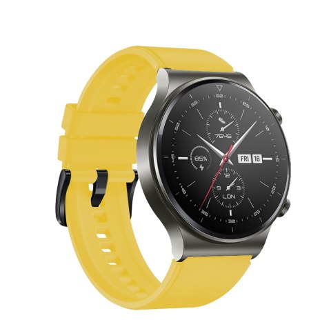 Pasek silikonowy do zegarka Huawei Watch GT 2/3/4/2 Pro/3 Pro/4 Pro/GT 2e 46mm - żółty Pasek silikonowy do zegarka Huawei Watch GT 2/3/4/2 Pro/3 Pro/4 Pro/GT 2e 46mm - żółty