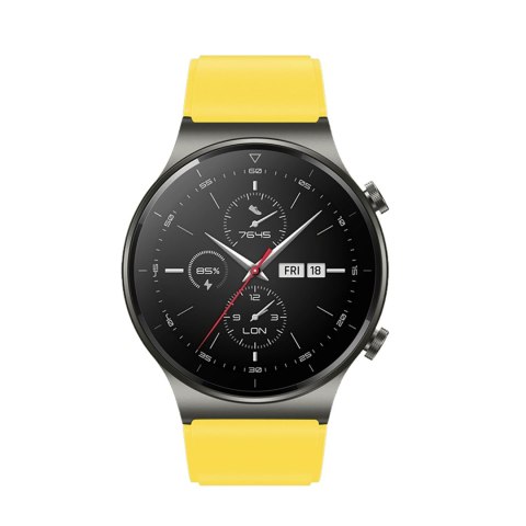 Pasek silikonowy do zegarka Huawei Watch GT 2/3/4/2 Pro/3 Pro/4 Pro/GT 2e 46mm - żółty Pasek silikonowy do zegarka Huawei Watch GT 2/3/4/2 Pro/3 Pro/4 Pro/GT 2e 46mm - żółty