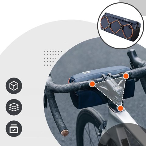 Torba rowerowa mocowana na kierownicę 2.2 l - niebieska Torba rowerowa mocowana na kierownicę 2.2 l - niebieska