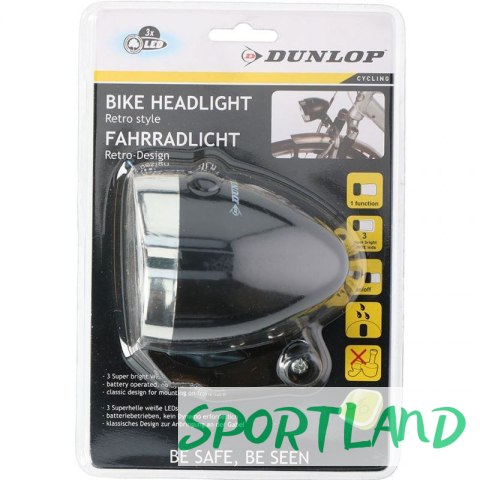 Lampka rowerowa Dunlop headlight white 3led AB 16809 5 Lampka rowerowa Dunlop headlight white 3led AB 16809 5
