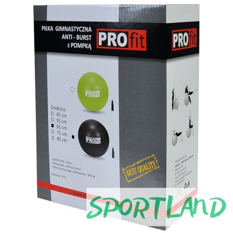 Piłka gimnastyczna PROfit 85cm czarna z pompką DK2102 N/A Piłka gimnastyczna PROfit 85cm czarna z pompką DK2102 N/A