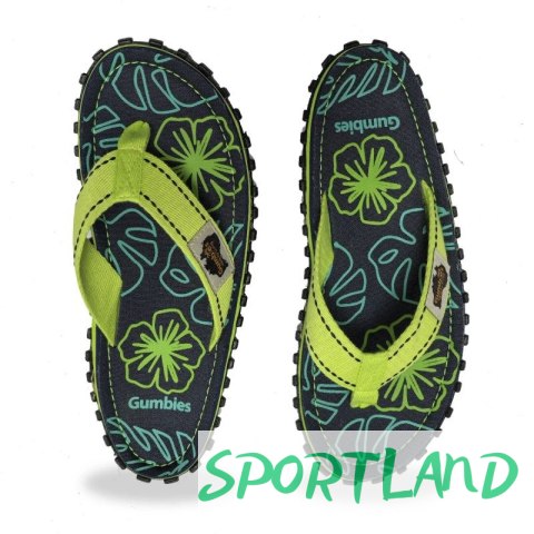 Japonki Gumbies Islander Flip-Flops Lime Hibiscus GU-FFISL148 46 Japonki Gumbies Islander Flip-Flops Lime Hibiscus GU-FFISL148 46