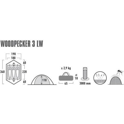 Namiot High Peak Woodpecker 3 LW 10195 N/A Namiot High Peak Woodpecker 3 LW 10195 N/A
