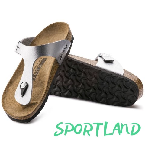 Japonki damskie Birkenstock Gizeh Birko-Flor srebrne regular szerokie (0043851) 41.0 Japonki damskie Birkenstock Gizeh Birko-Flor srebrne regular szerokie (0043851) 41.0