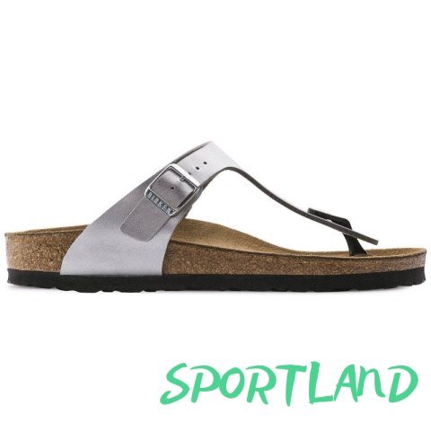 Japonki damskie Birkenstock Gizeh Birko-Flor srebrne regular szerokie (0043851) 41.0 Japonki damskie Birkenstock Gizeh Birko-Flor srebrne regular szerokie (0043851) 41.0