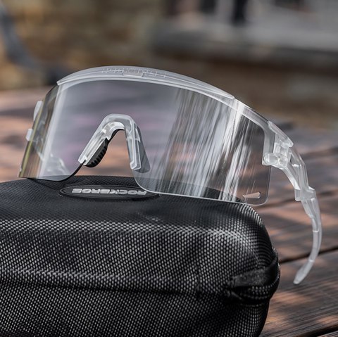 Okulary rowerowe polaryzacyjne z filtrem UV i wkładką korekcyjną - białe Okulary rowerowe polaryzacyjne z filtrem UV i wkładką korekcyjną - białe