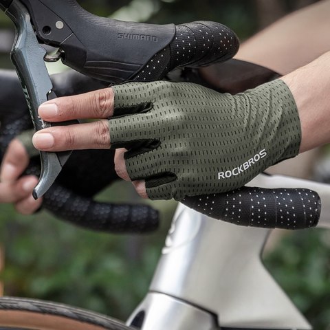 Rękawiczki rowerowe oddychające bez palców rozmiar XXL - zielone Rękawiczki rowerowe oddychające bez palców rozmiar XXL - zielone