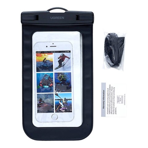 Etui wodoodporne na telefon komórkowy smartfon z IPX8 - czarne Etui wodoodporne na telefon komórkowy smartfon z IPX8 - czarne