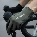 Rękawiczki rowerowe amortyzujące pełne rozmiar S - zielone
