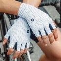Rękawiczki rowerowe kolarskie szosowe rozmiar L - biało-czarne