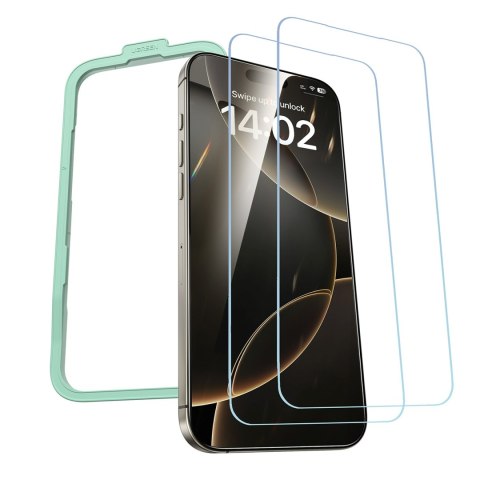 Szkło hartowane z ramką montażową na iPhone 16 Pro - 2 szt. Szkło hartowane z ramką montażową na iPhone 16 Pro - 2 szt.
