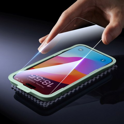 Szkło hartowane z ramką montażową na iPhone 16 Pro - 2 szt. Szkło hartowane z ramką montażową na iPhone 16 Pro - 2 szt.