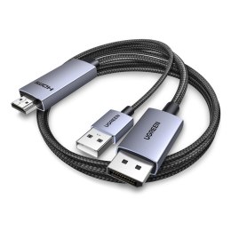 Kabel kierunkowy HDMI - DisplayPort 4K 60Hz 2m - szary