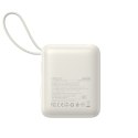 Powerbank 10000mAh 22.5W z wbudowanymi kablami USB-C Lightning - biały