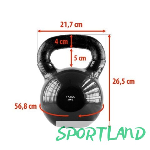 Kettelebell żeliwny pokryty winylem black HMS KNV24 N/A Kettelebell żeliwny pokryty winylem black HMS KNV24 N/A