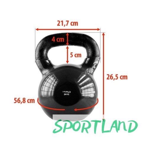 Kettelebell żeliwny pokryty winylem black HMS KNV24 N/A Kettelebell żeliwny pokryty winylem black HMS KNV24 N/A