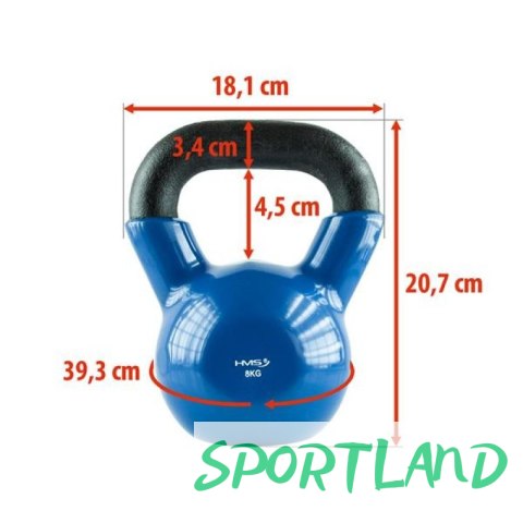 Kettlebell żeliwny pokryty winylem HMS KNV08 BLUE N/A Kettlebell żeliwny pokryty winylem HMS KNV08 BLUE N/A