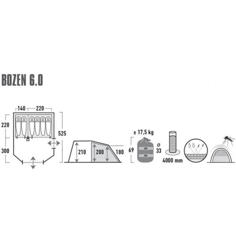Namiot rodzinny High Peak Bozen 6.0 11837 N/A Namiot rodzinny High Peak Bozen 6.0 11837 N/A