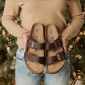 Klapki damskie Birkenstock Arizona Soft Footbed Oiled Leather Habana narrow wąskie (0452763) 38.0