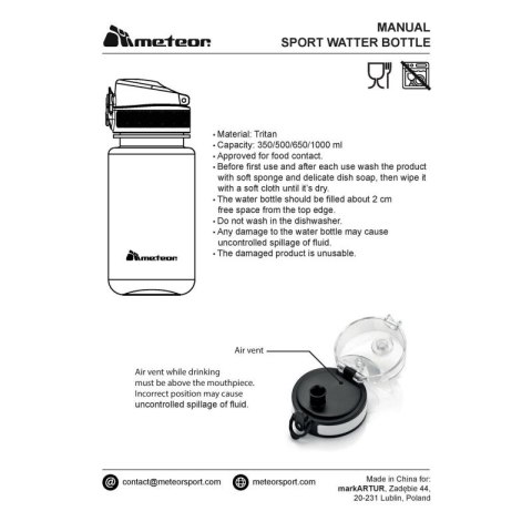 Bidon Meteor 500 ml 74573 uniw Bidon Meteor 500 ml 74573 uniw