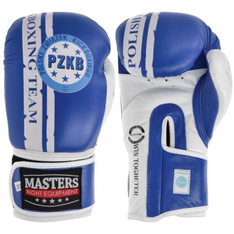 Rękawice bokserskie Masters Rbt-PZKB-W 011101-02W niebieski Rękawice bokserskie Masters Rbt-PZKB-W 011101-02W niebieski