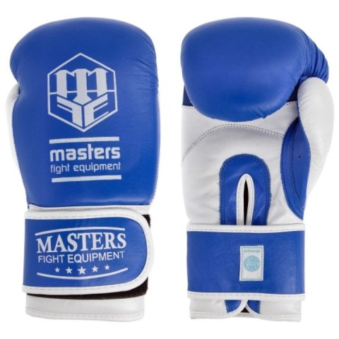 Rękawice bokserskie skórzane MASTERS RBT-TRW 01210-02 niebieski Rękawice bokserskie skórzane MASTERS RBT-TRW 01210-02 niebieski