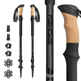 Kije trekkingowe Spokey Zodiac 105-135 cm trzysegmentowe SPK-944817 Czarny