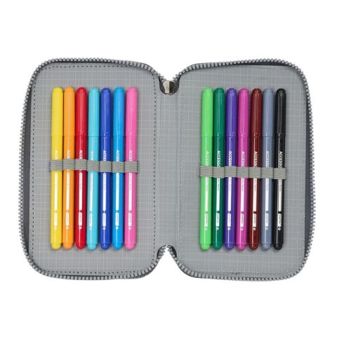 Piórnik z wyposażeniem Real Madryt double filled pencil case 28 pcs 412554854 wielokolorowy Piórnik z wyposażeniem Real Madryt double filled pencil case 28 pcs 412554854 wielokolorowy