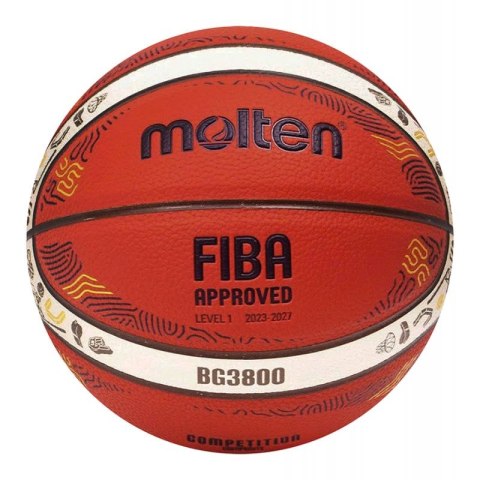 Piłka do koszykówki Molten Eurobaset 2025 replika B7G3800-E5Z N/A Piłka do koszykówki Molten Eurobaset 2025 replika B7G3800-E5Z N/A
