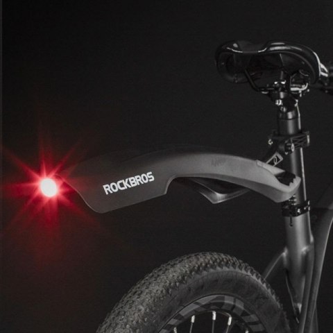 Błotnik Rockbros DNB8001BK z czerwoną lampką LED - czarny N/A Błotnik Rockbros DNB8001BK z czerwoną lampką LED - czarny N/A