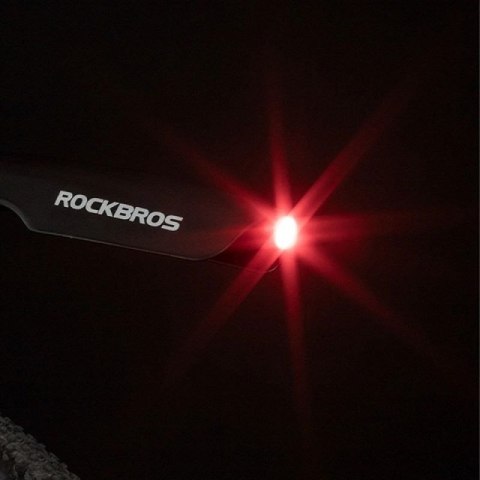 Błotnik Rockbros DNB8001BK z czerwoną lampką LED - czarny N/A Błotnik Rockbros DNB8001BK z czerwoną lampką LED - czarny N/A