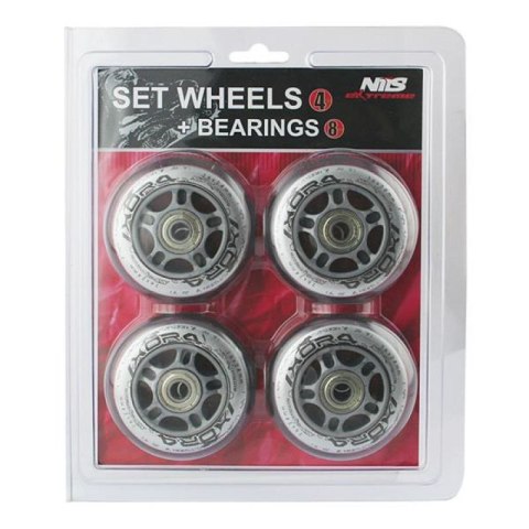 PU 70x24 82A PRZEZROCZYSTE (4 szt.) + ABEC-7 (8 szt.) ZESTAW NILS EXTREME N/A