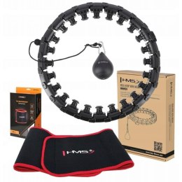 Hula Hop HMS HHW01 z obciążnikiem i wypustkami czarny + pas BR163 czerwony w zestawie N/A