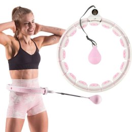 Hula hop HMS HHW06 z wypustkami, obciążnikiem i licznikiem różowy N/A