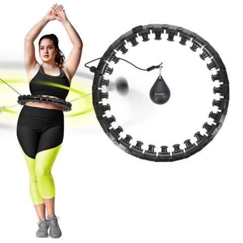 Hula hop plus size HMS HHW12 z wypustkami i obciążnikiem czarny N/A Hula hop plus size HMS HHW12 z wypustkami i obciążnikiem czarny N/A