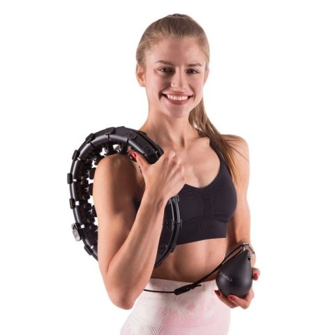 Hula hop plus size HMS HHW12 z wypustkami i obciążnikiem czarny N/A Hula hop plus size HMS HHW12 z wypustkami i obciążnikiem czarny N/A